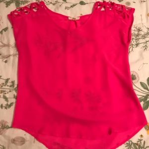 Hot pink cute and casual shirt